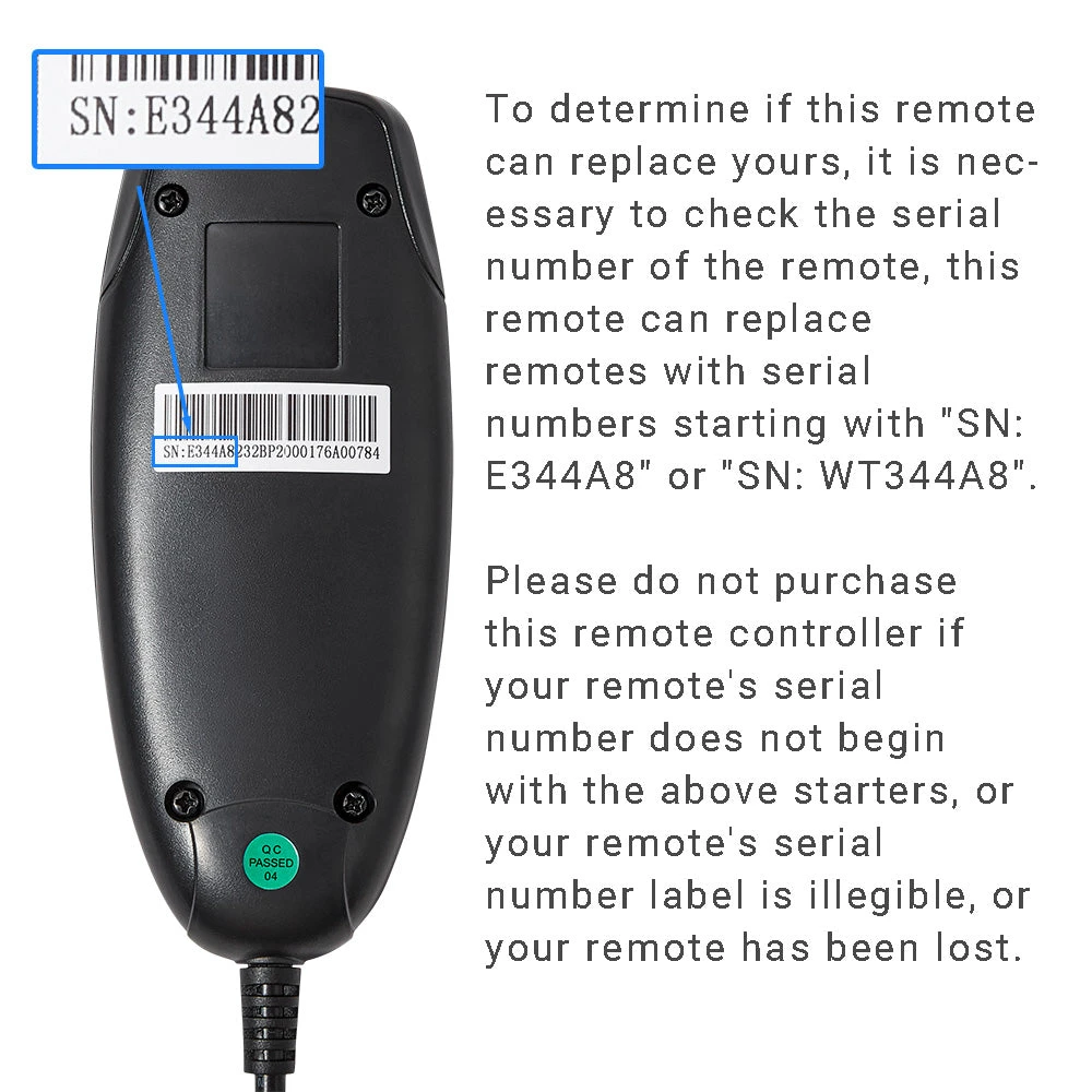 HX344A8 Massage Function Remote Controller for Recliner or Lift Chair 8 Button 8 Pin