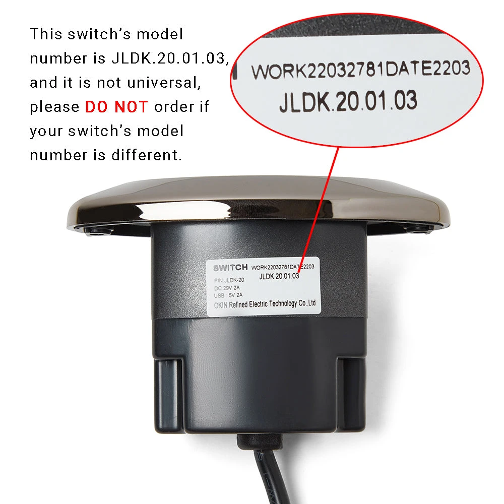 OKIN JLDK.20.01.03 Recliner Switch 2 Button with USB