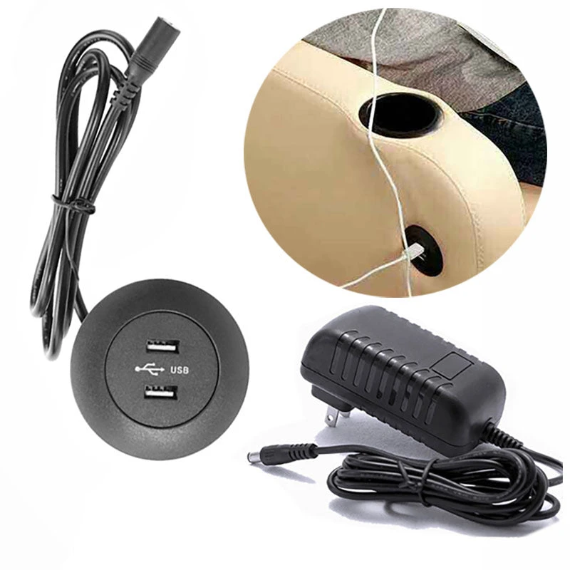 DIY Mounted furniture USB charging port 5V 2A dual USB with power adapter