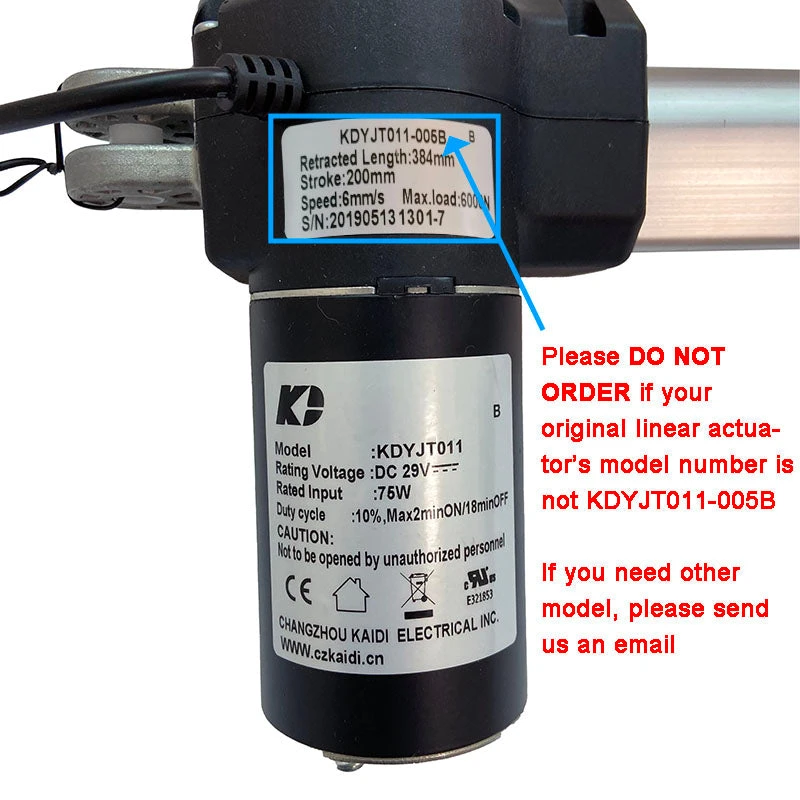 KDYJT011-005B B Kaidi Linear Actuator for Power Recliner Lift Chair