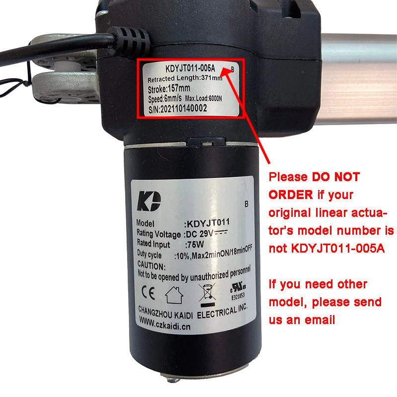KDYJT011-005A B Kaidi Linear Actuator for Power Recliner Lift Chair