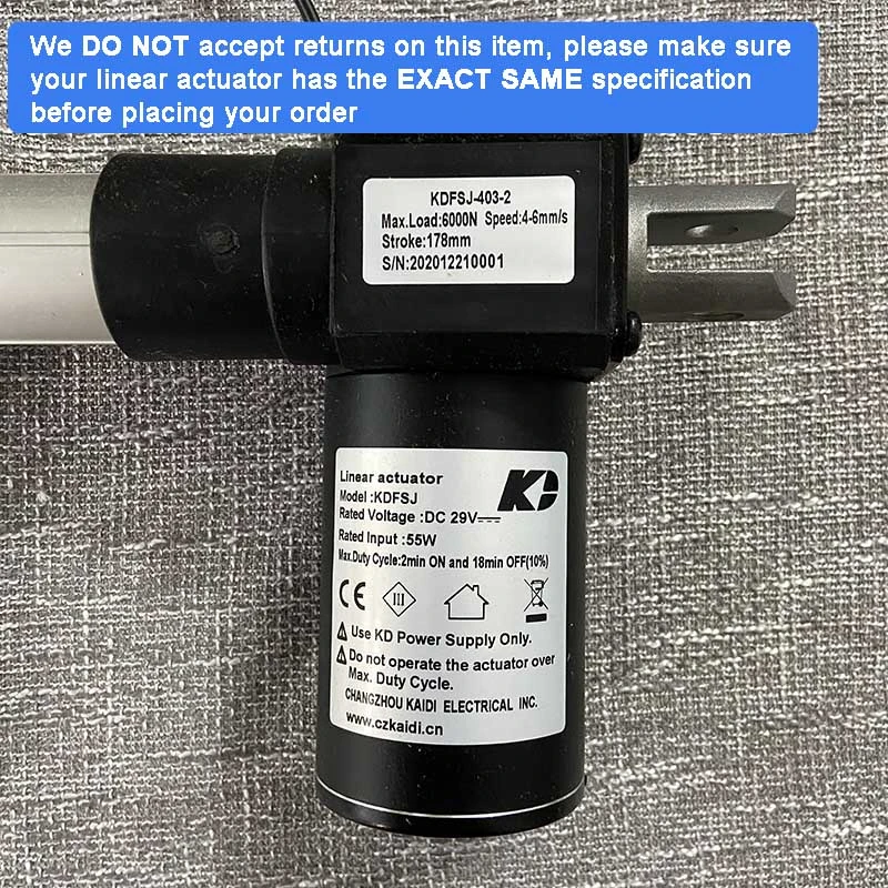 KDFSJ-403-2 Kaidi Linear Actuator Power Recliner Lift Chairs Motor Replacement