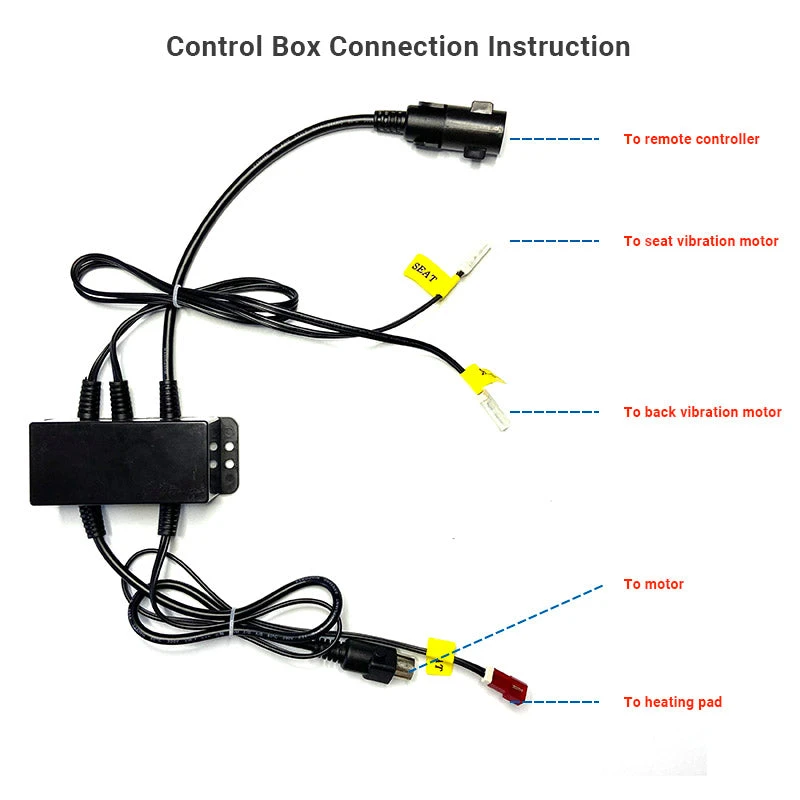 MLSK55-A1 Remote Controller & Junction Box Power Recliner 6 Button 8 Pin