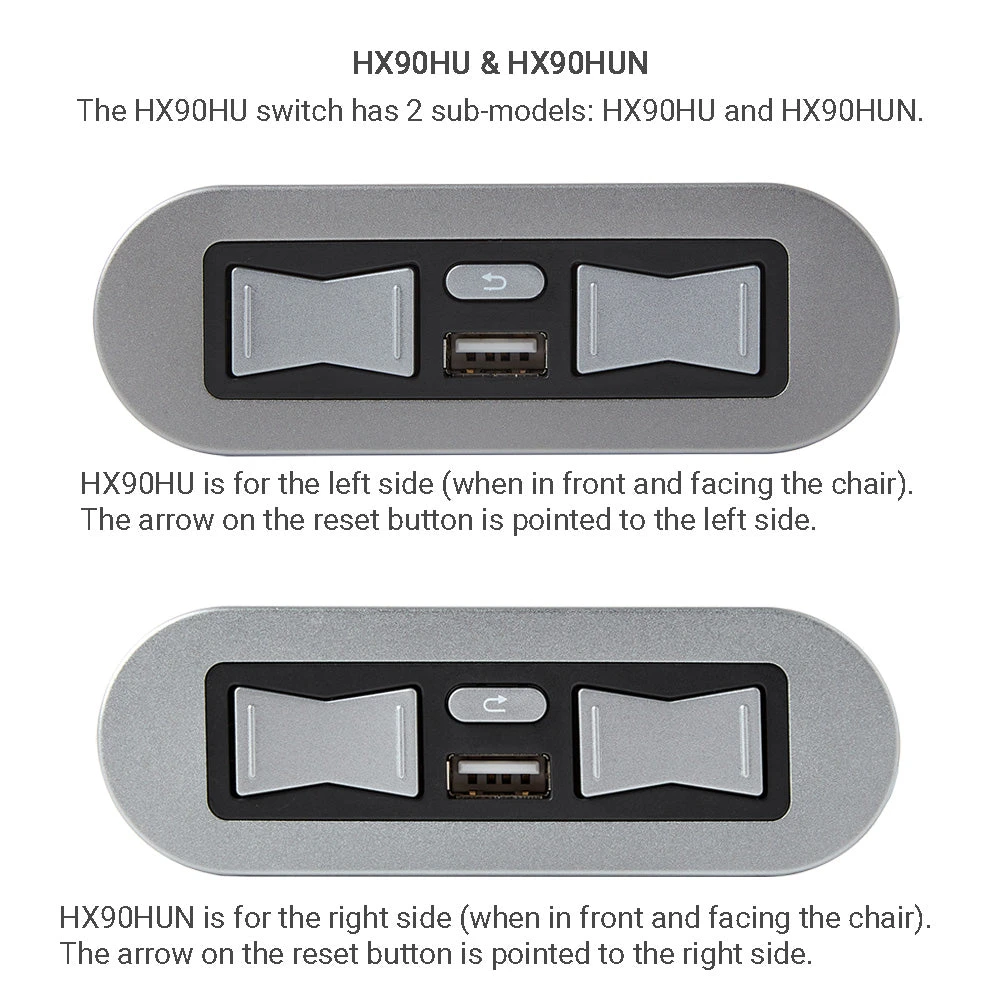 eMoMo HX90HU/HX90HUN Switch 5 Button 5 Pin with USB port for Lift Chair and Power Recliner