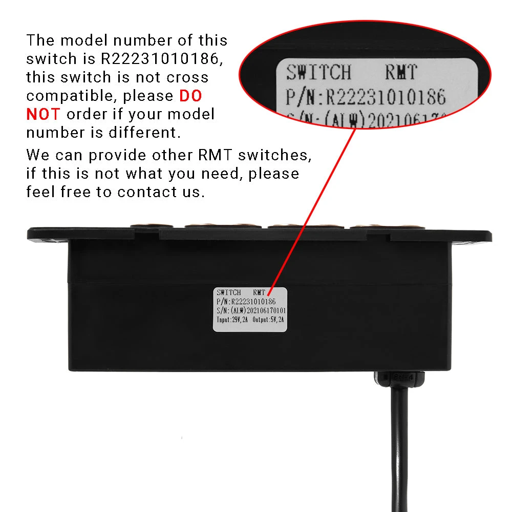 RMT R22231010186 Recliner Side Switch 7 Button with USB