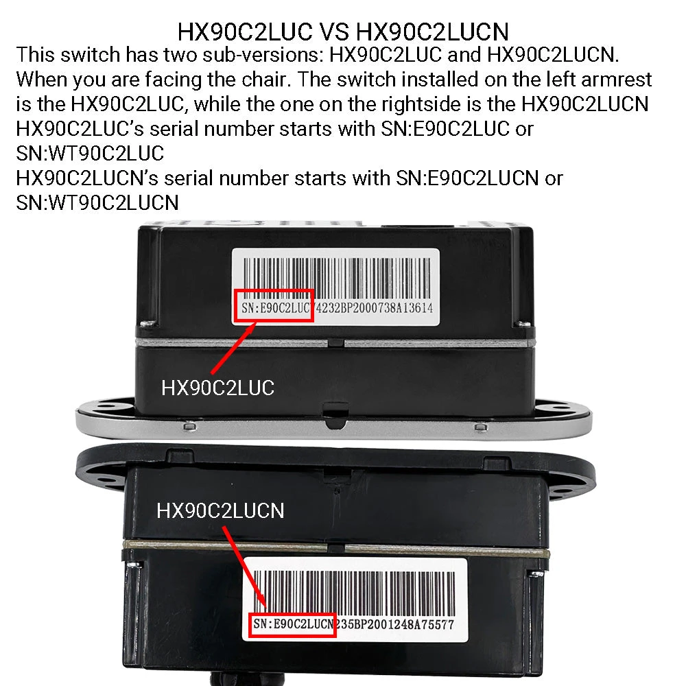 eMoMo HX90C2LUC/HX90C2LUCN Switch 3 Button 2 Plug with USB port for Lift Chair and Power Recliner