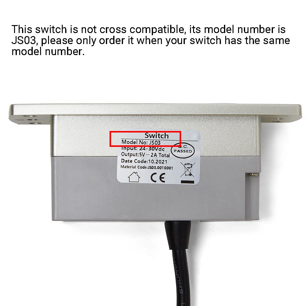 JS03 2 Button Switch for Recliner/Lift Chair W/USB