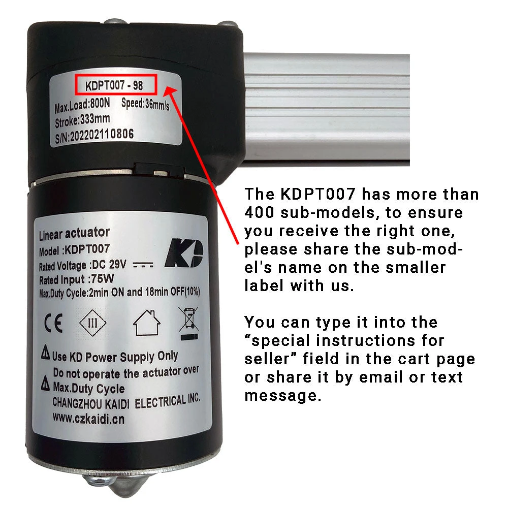 Kaidi KDPT007 series Linear Actuator Motor Assembly