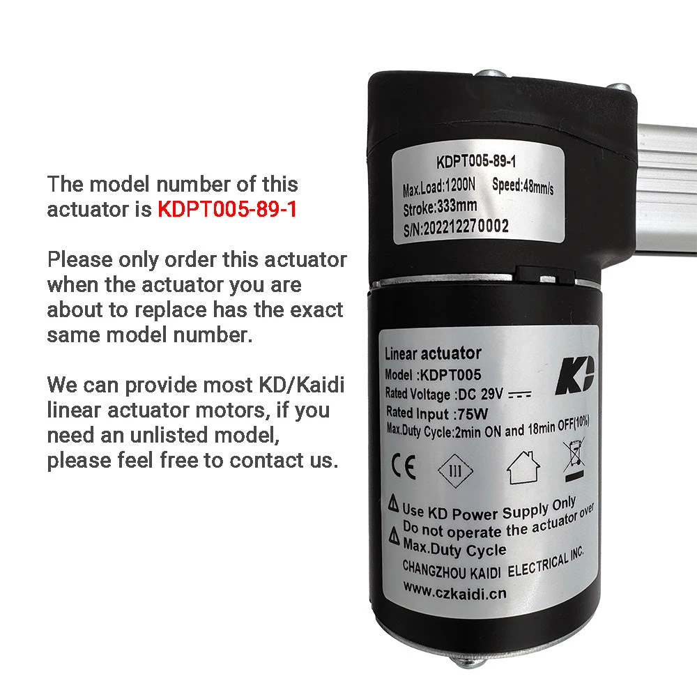 Kaidi KDPT005-89-1 Linear Actuator for recliner/lift chair