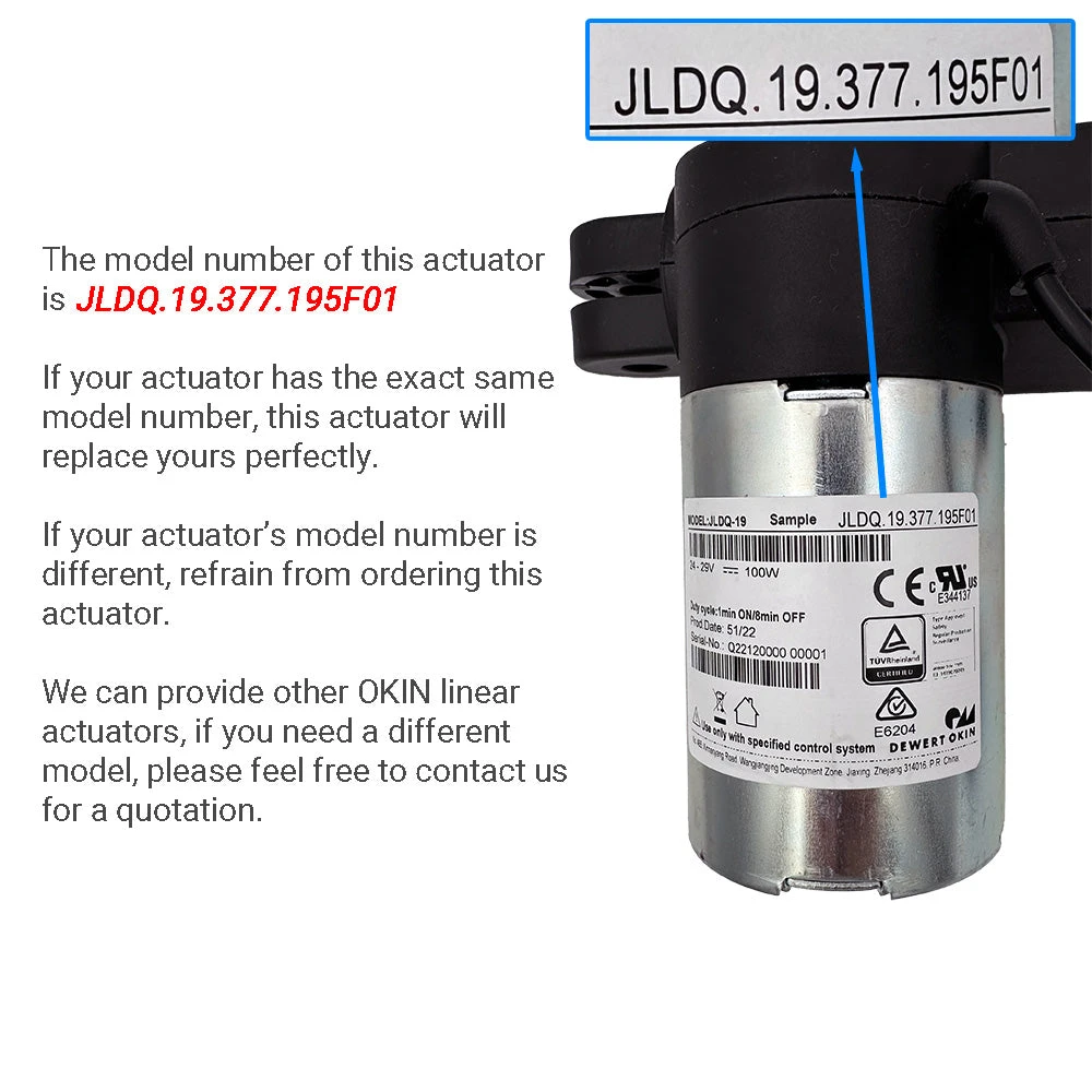 OKIN JLDQ.19.377.195F01 Linear Actuator for Recliner/Lift Chair