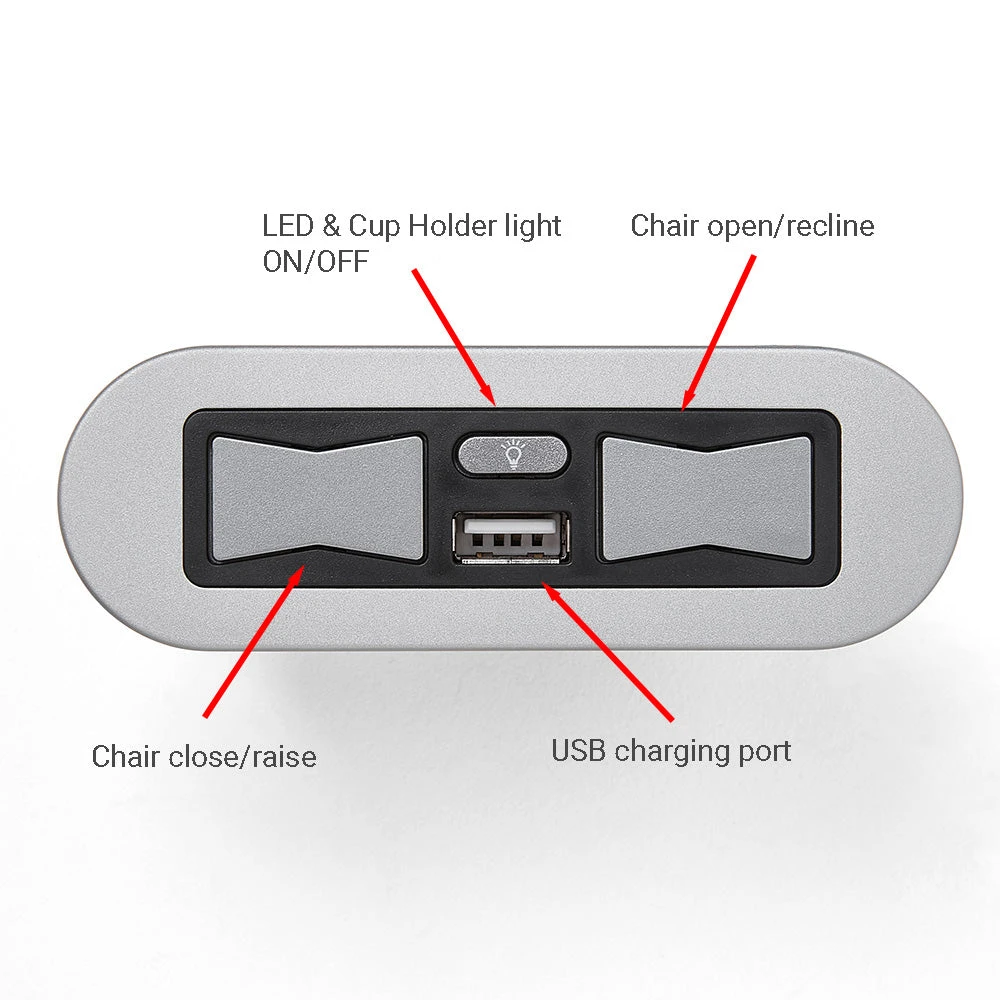eMoMo HX90C2LUC/HX90C2LUCN Switch 3 Button 2 Plug with USB port for Lift Chair and Power Recliner